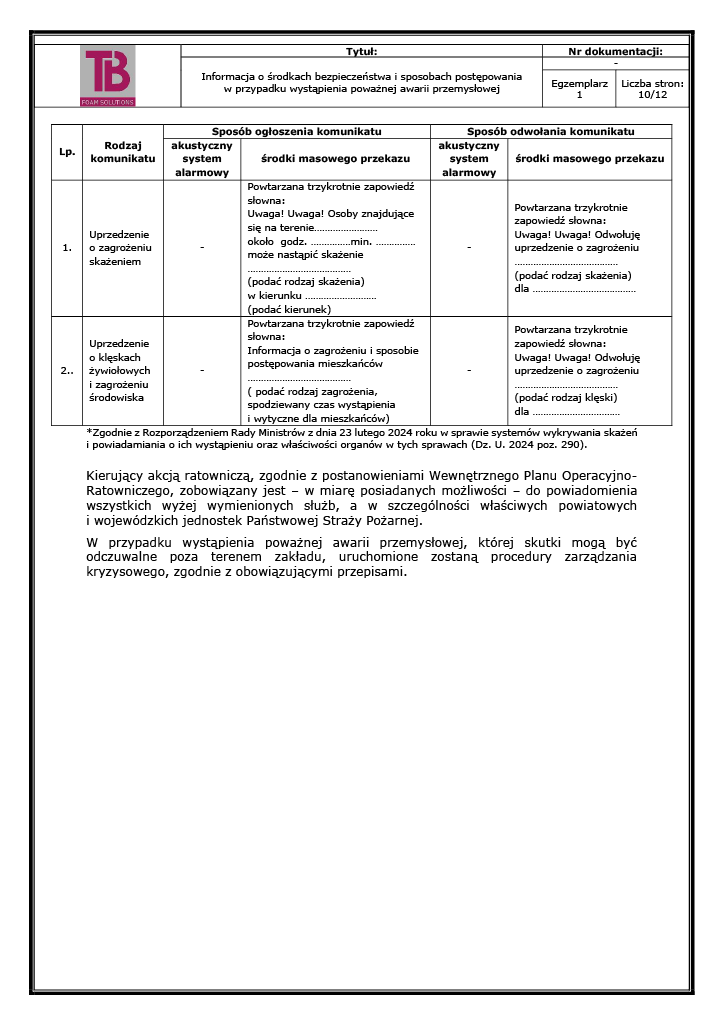 Środki bezpieczeństwa